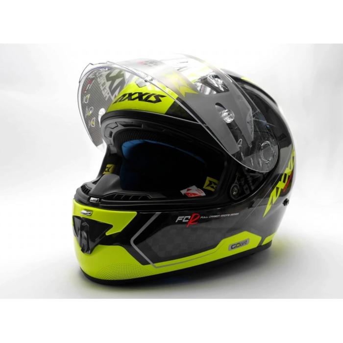 integrální přilba Axxis Cobra Rage žlutá fluo/černá/carbon, Velikost L