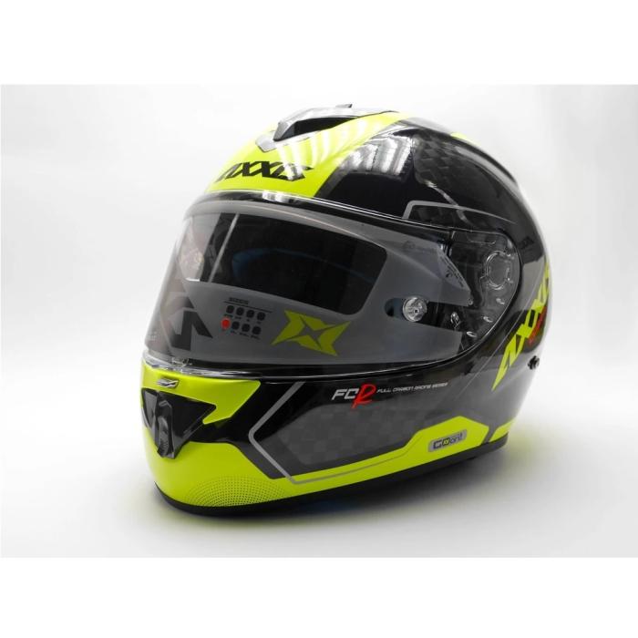 integrální přilba Axxis Cobra Rage žlutá fluo/černá/carbon, Velikost L