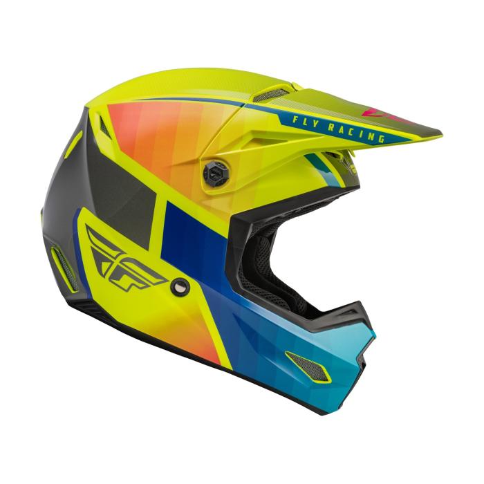 motokrosová přilba Fly Racing Kinetic Drift modrá/hi-vis/šedá, Velikost XXL