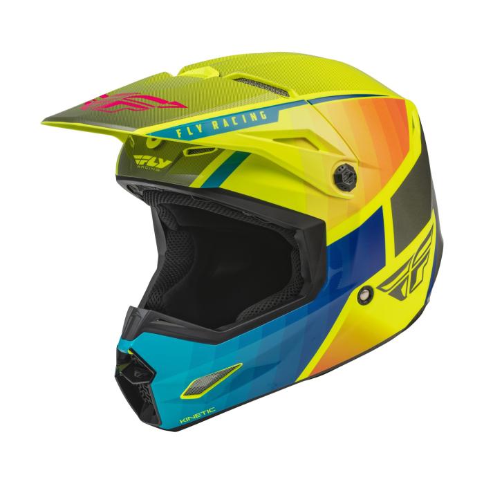 motokrosová přilba Fly Racing Kinetic Drift modrá/hi-vis/šedá, Velikost XXL