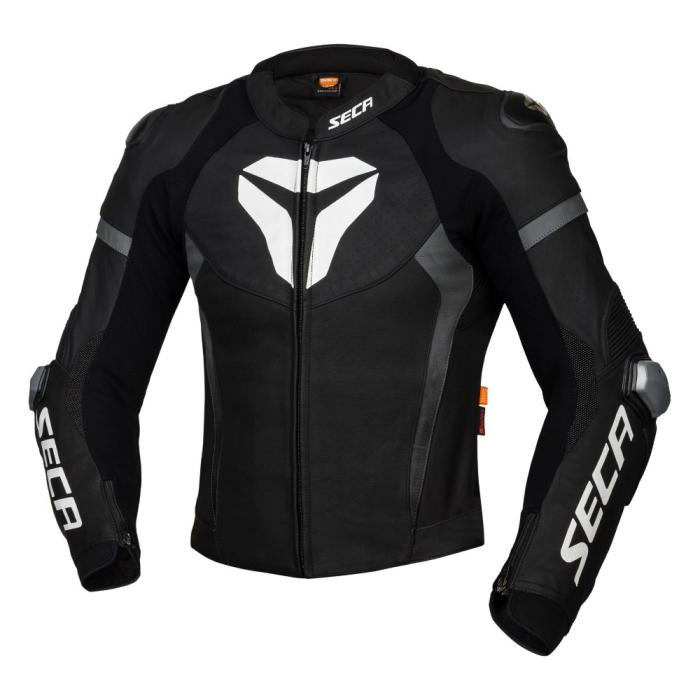 kožená moto bunda Seca SRS II černá/šedá, Velikost XXXL