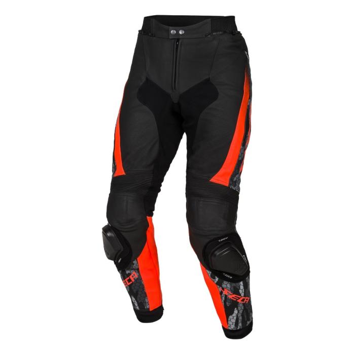 kožené moto kalhoty Seca SRS II černá/fluo červená, Velikost XL