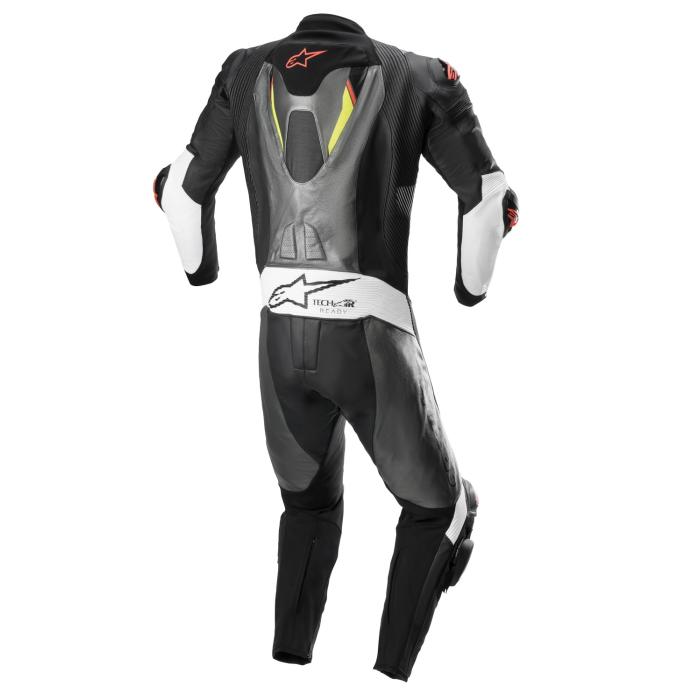 jednodílná moto kombinéza Alpinestars Missille 2 Ignition metalická šedá/černá/žlutá/červená fluo, Velikost 46