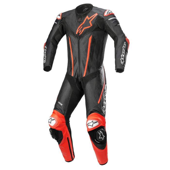 jednodílná moto kombinéza Alpinestars Fusion černá/červená fluo, Velikost 46