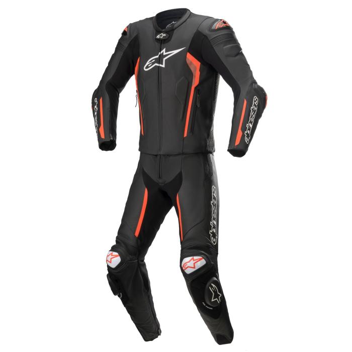 dvoudílná moto kombinéza Alpinestars Missille 2 černá/červená fluo, Velikost 46