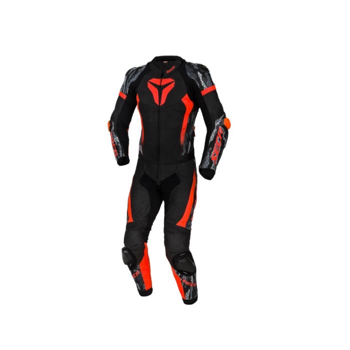 dvoudílná moto kombinéza Seca SRS II černá/fluo červená, Velikost XXXL