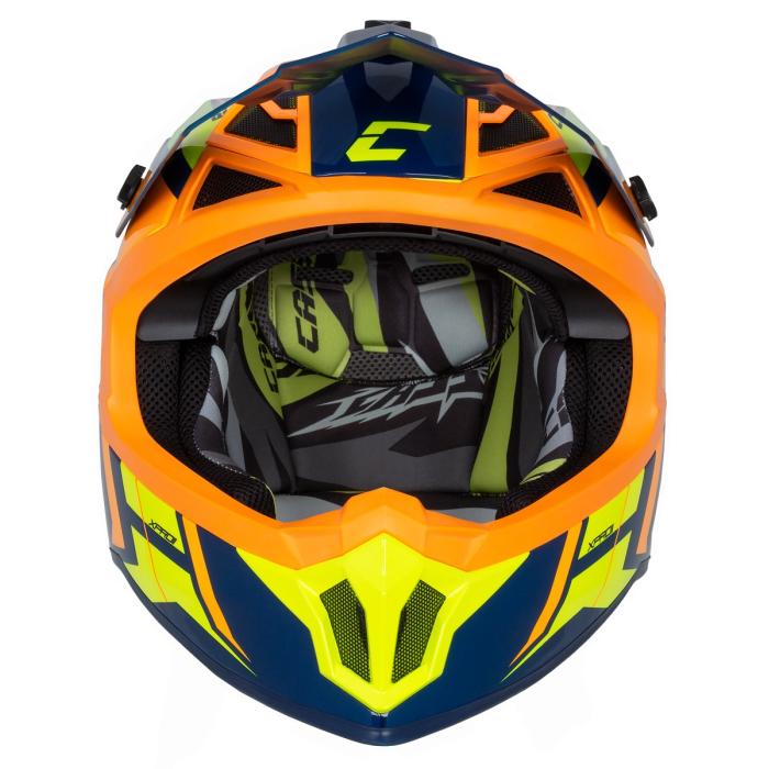 motokrosová přilba Cassida Cross Pro 2 Contra žlutá fluo/oranžová/modrá, Velikost L