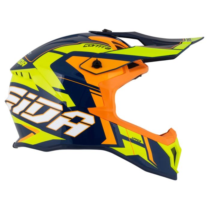 motokrosová přilba Cassida Cross Pro 2 Contra žlutá fluo/oranžová/modrá, Velikost L