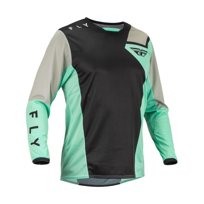 motokrosový dres Fly Racing Kinetic černá/mint/šedá, Velikost L