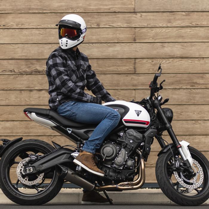 moto kalhoty Oxford Original Approved Jeans AA volný střih sepraná světle modrá, Velikost kalhot 30/30