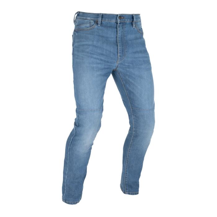 moto kalhoty Oxford Original Approved Jeans AA volný střih sepraná světle modrá