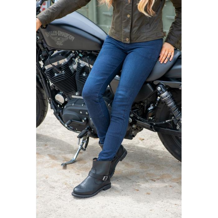 dámské moto kalhoty Oxford Original Approved Jeggings AA modré indigo, Délka prodloužené, Velikost 12