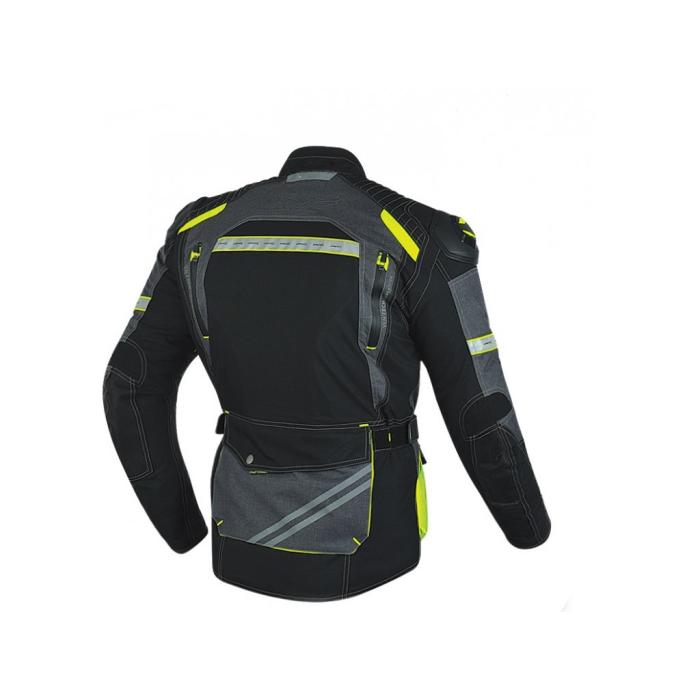 textilní moto bunda Maxx NF2210 černá/šedá/žlutá fluo, Velikost 4XL