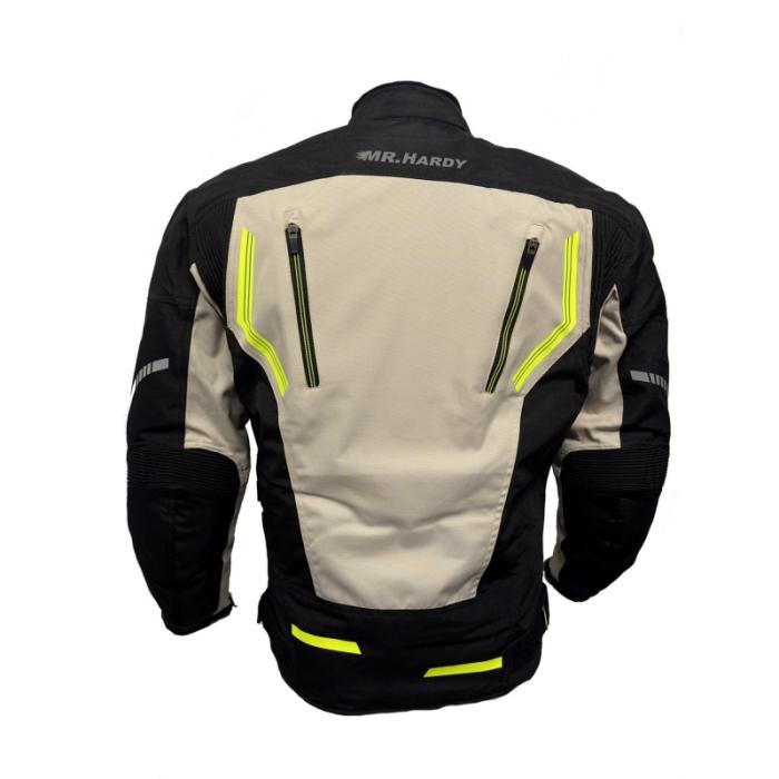 textilní moto bunda Moto 3 černá/světle šedá/žlutá fluo, Velikost 4XL