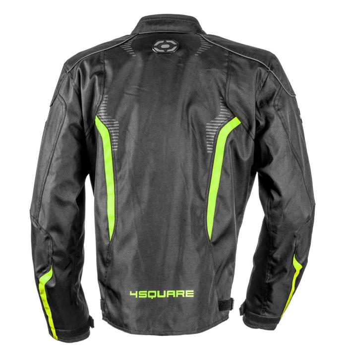 textilní moto bunda 4Square Sportster černá/žlutá fluo, Velikost L