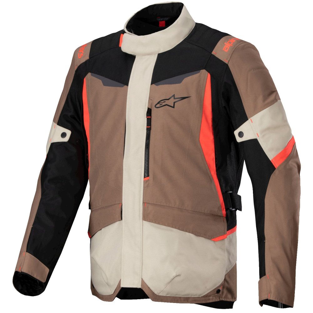 bunda ST-1 WATERPROOF, ALPINESTARS (tmavá khaki/písková/černá/červená fluo) 2025