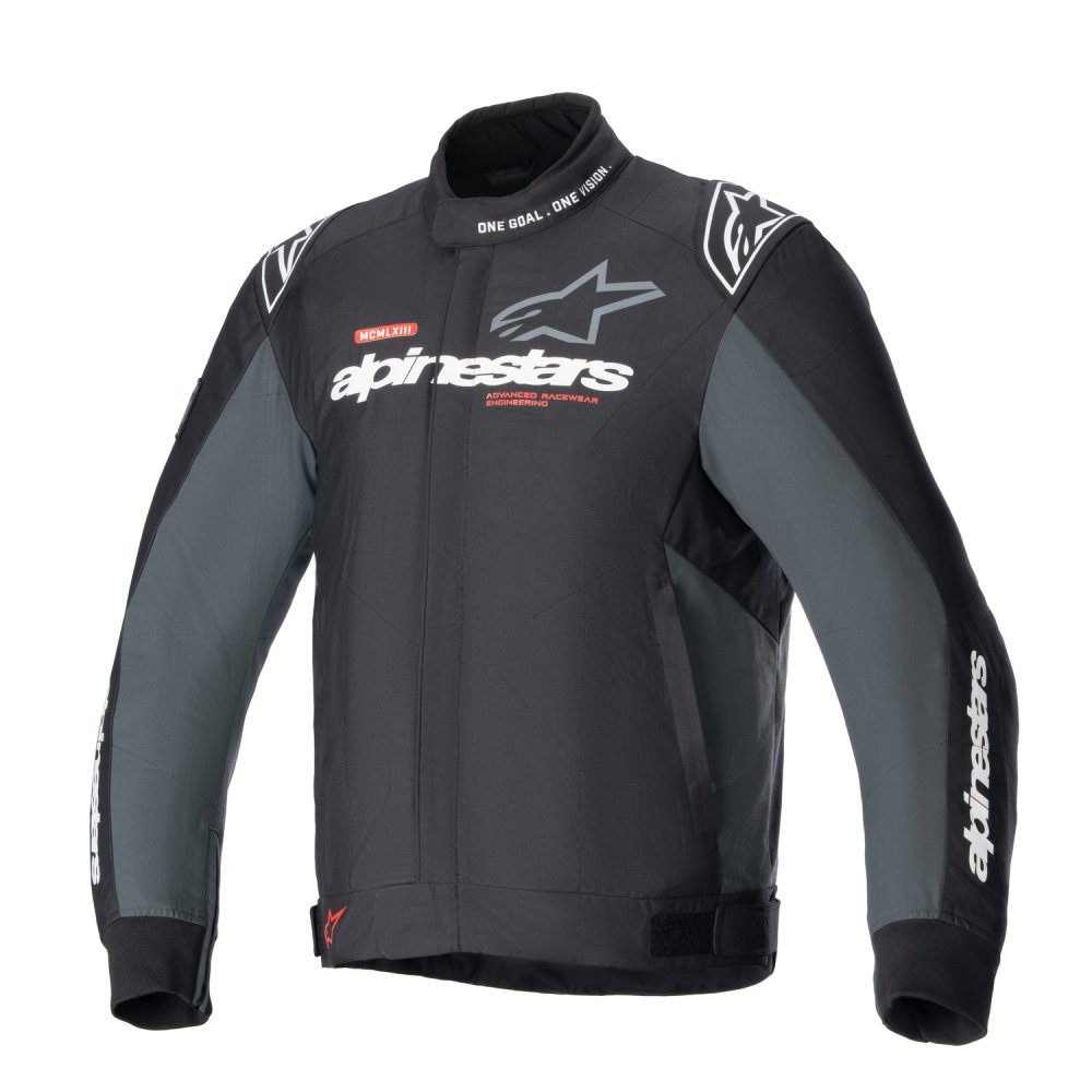 bunda MONZA SPORT, ALPINESTARS (černá/tmavě šedá/červená/bílá) 2025