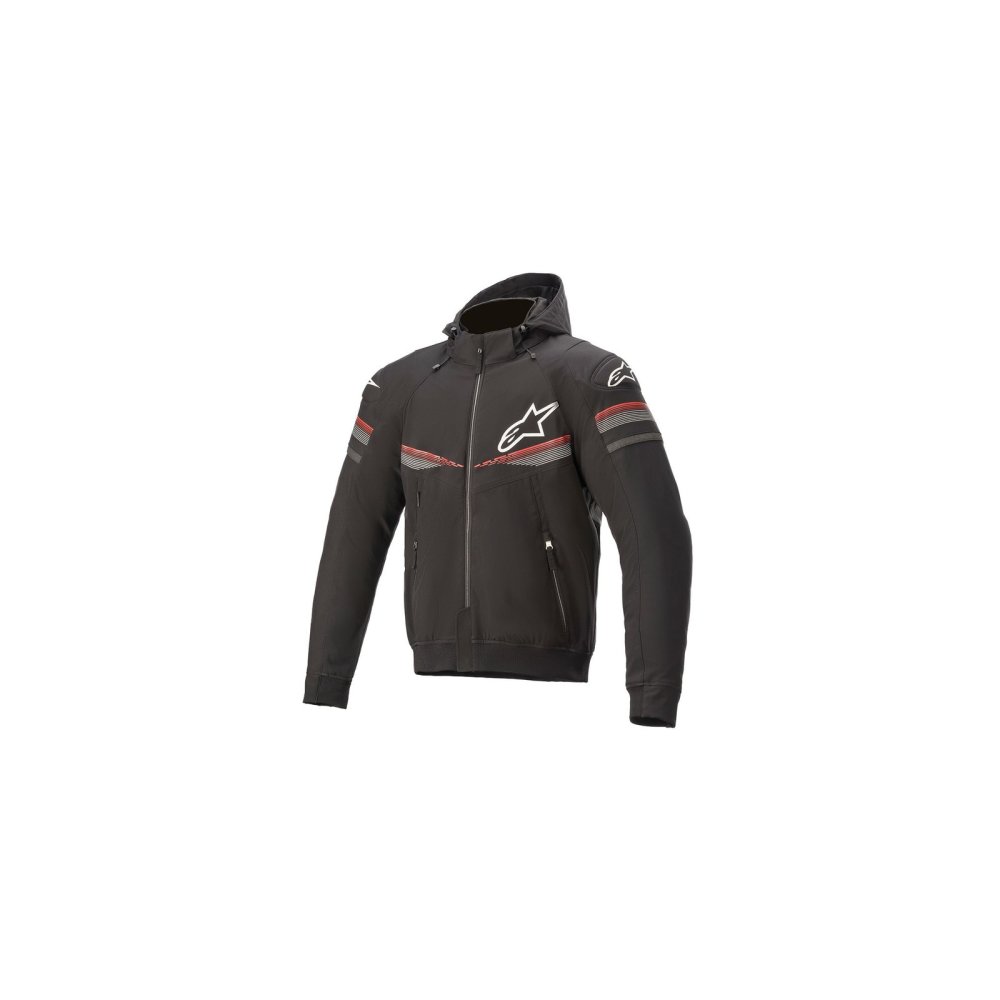 bunda SEKTOR 2 TECH HOODIE, ALPINESTARS (černá/světlá červená) 2025