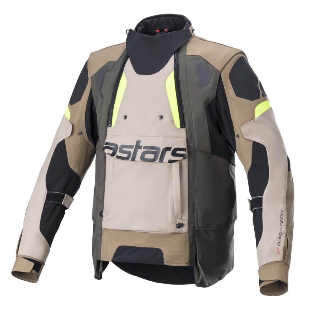 bunda HALO DRYSTAR, ALPINESTARS (khaki/béžová/žlutá fluo) 2025