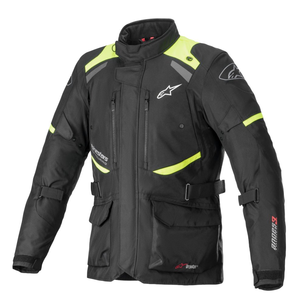 bunda ANDES DRYSTAR, ALPINESTARS (černá/žlutá fluo) 2025