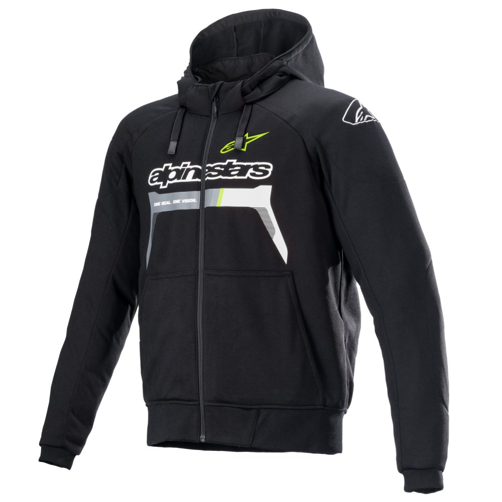 bunda CHROME IGNITION HOODIE, ALPINESTARS (černá/žlutá fluo/šedá/bílá) 2025