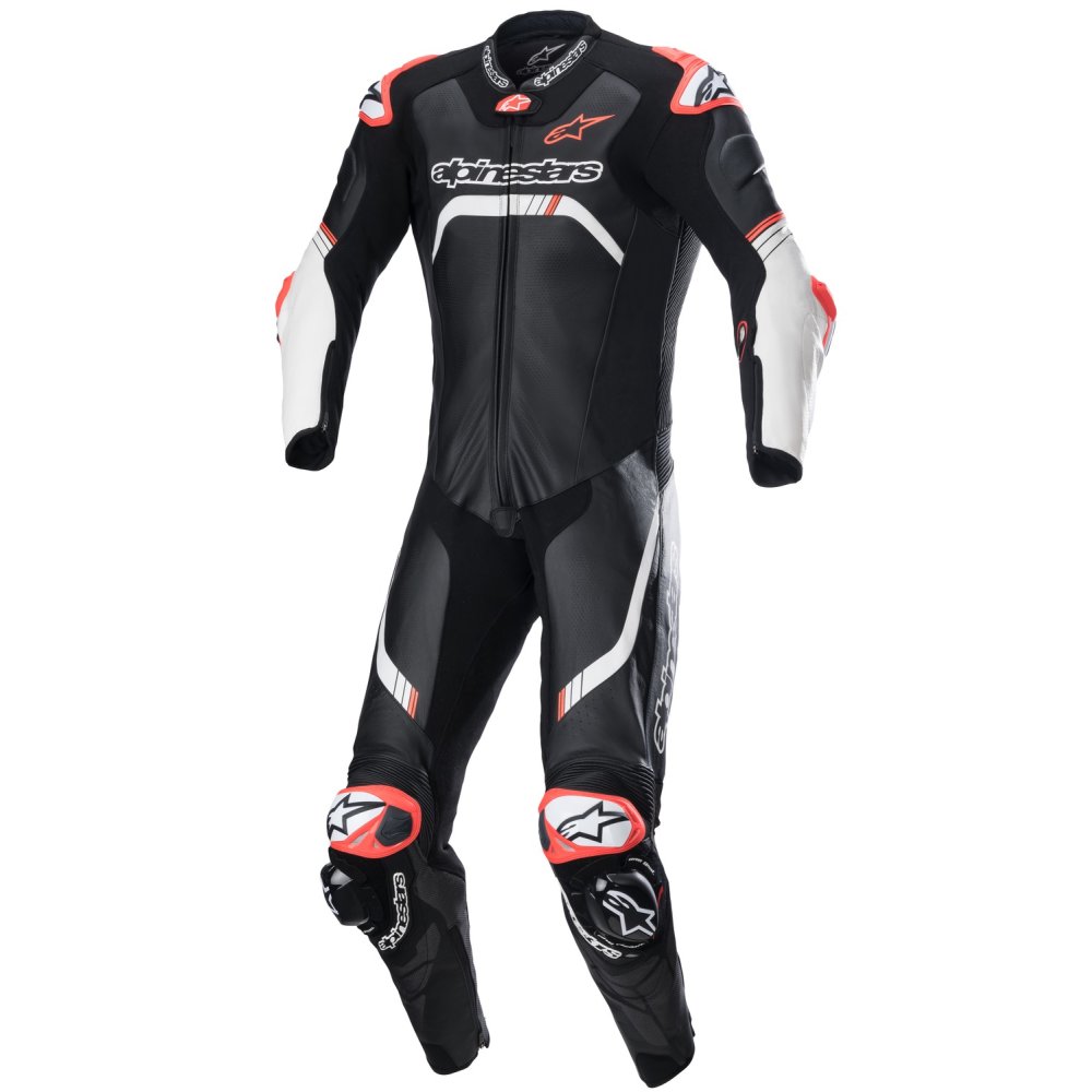 jednodílná kombinéza GP TECH 4, TECH-AIR kompatibilní, ALPINESTARS (černá/bílá/červená fluo) 2025