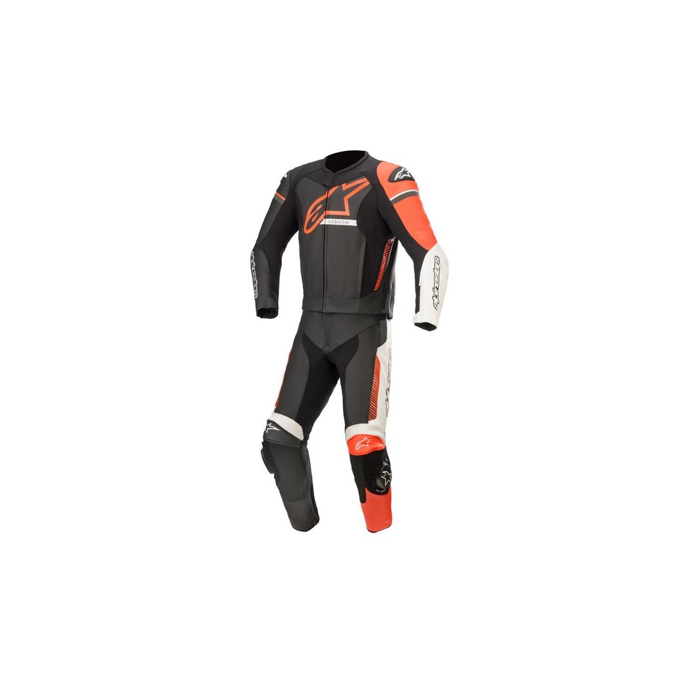 dvoudílná kombinéza GP FORCE PHANTOM, TECH-AIR 5 kompatibilní, ALPINESTARS (černá/bílá/červená fluo)