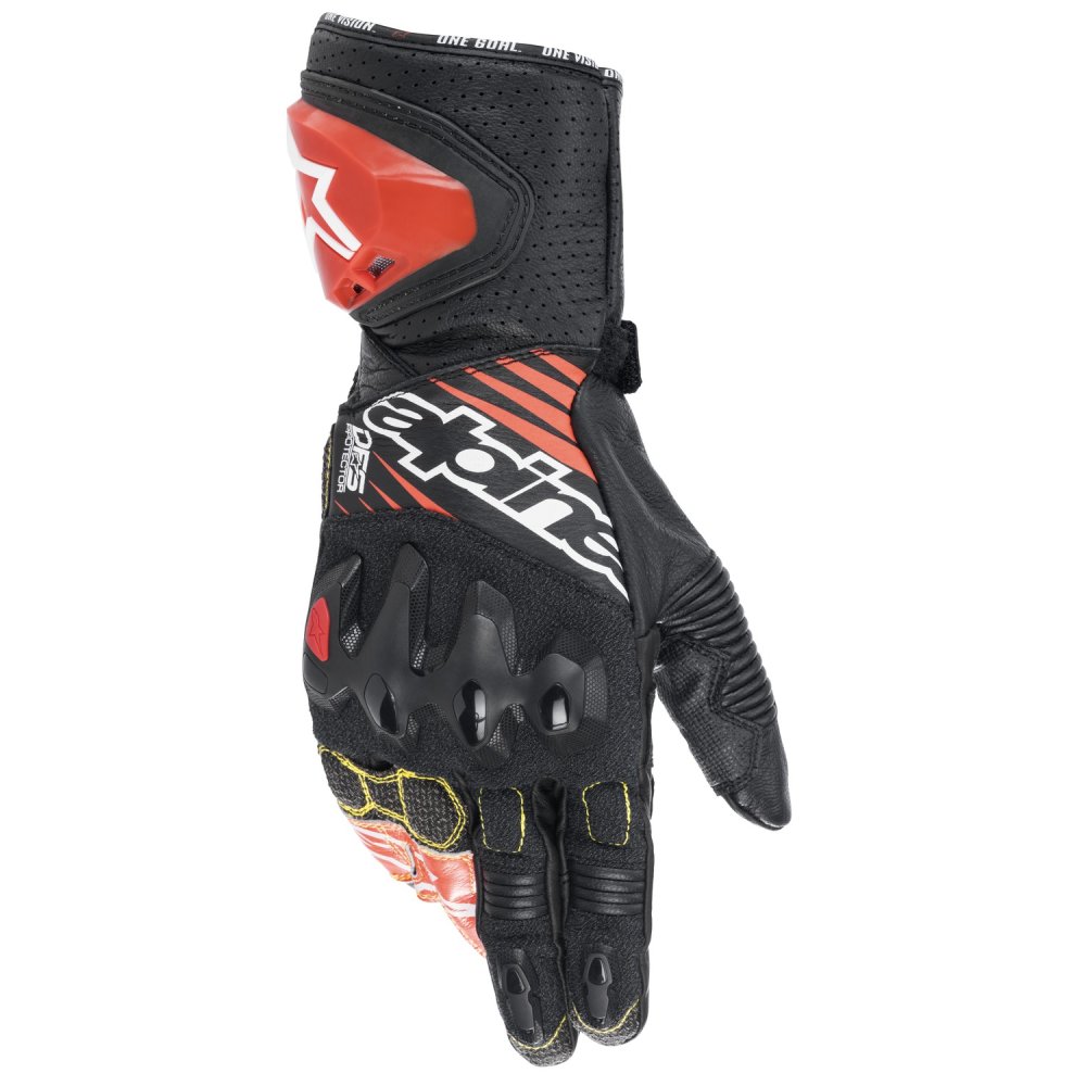 rukavice GP TECH 2, ALPINESTARS (černá/bílá/červená fluo) 2025