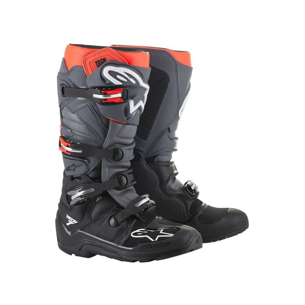 boty TECH 7 ENDURO, ALPINESTARS (černá/šedá/červená fluo)