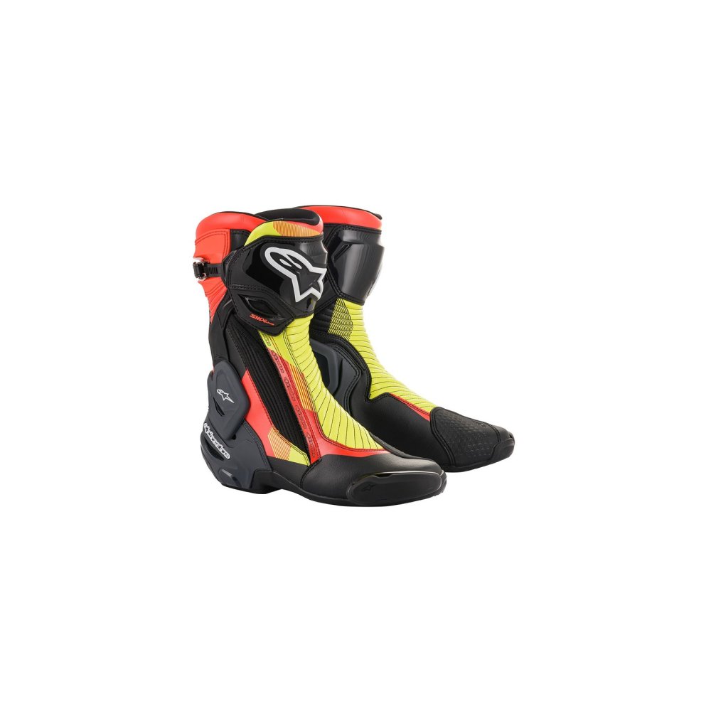 boty SMX PLUS 2, ALPINESTARS (černá/červená fluo/žlutá fluo/šedá)