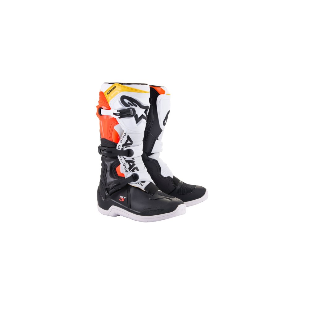 boty TECH 3, ALPINESTARS (černá/bílá/červená/žlutá fluo)