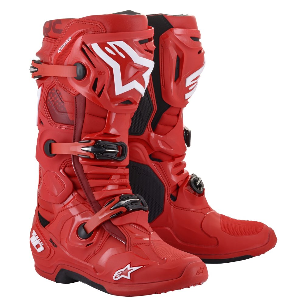 boty TECH 10, ALPINESTARS (červená) 2025