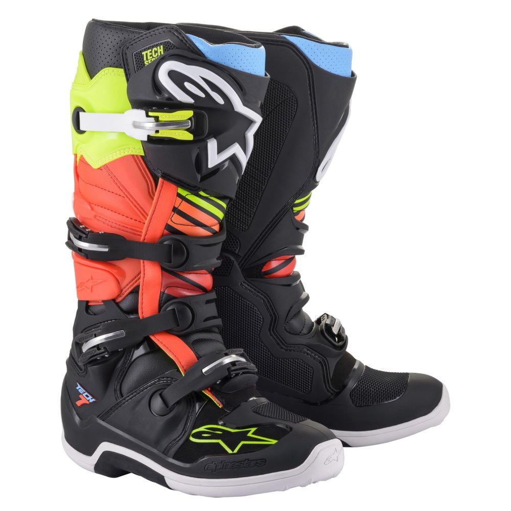 boty TECH 7, ALPINESTARS (černá/žlutá fluo/červená fluo)