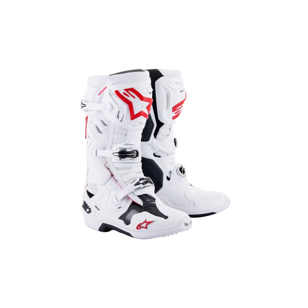 boty TECH 10 SUPERVENTED, ALPINESTARS, perforované (bílá/červená/černá) 2025