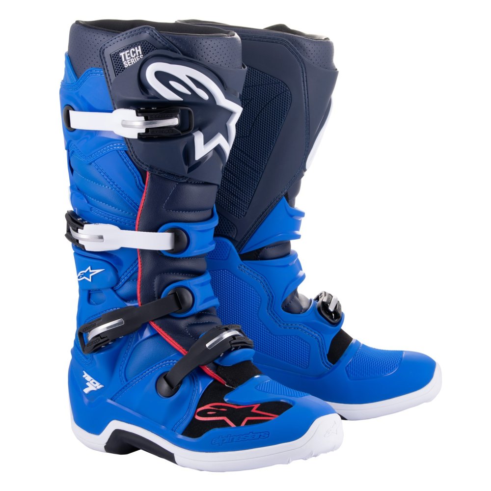 boty TECH 7, ALPINESTARS (modrá/červená/bílá) 2024