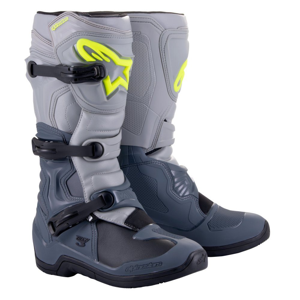 boty TECH 3, ALPINESTARS (světle šedá/šedá/černá/žlutá fluo) 2025