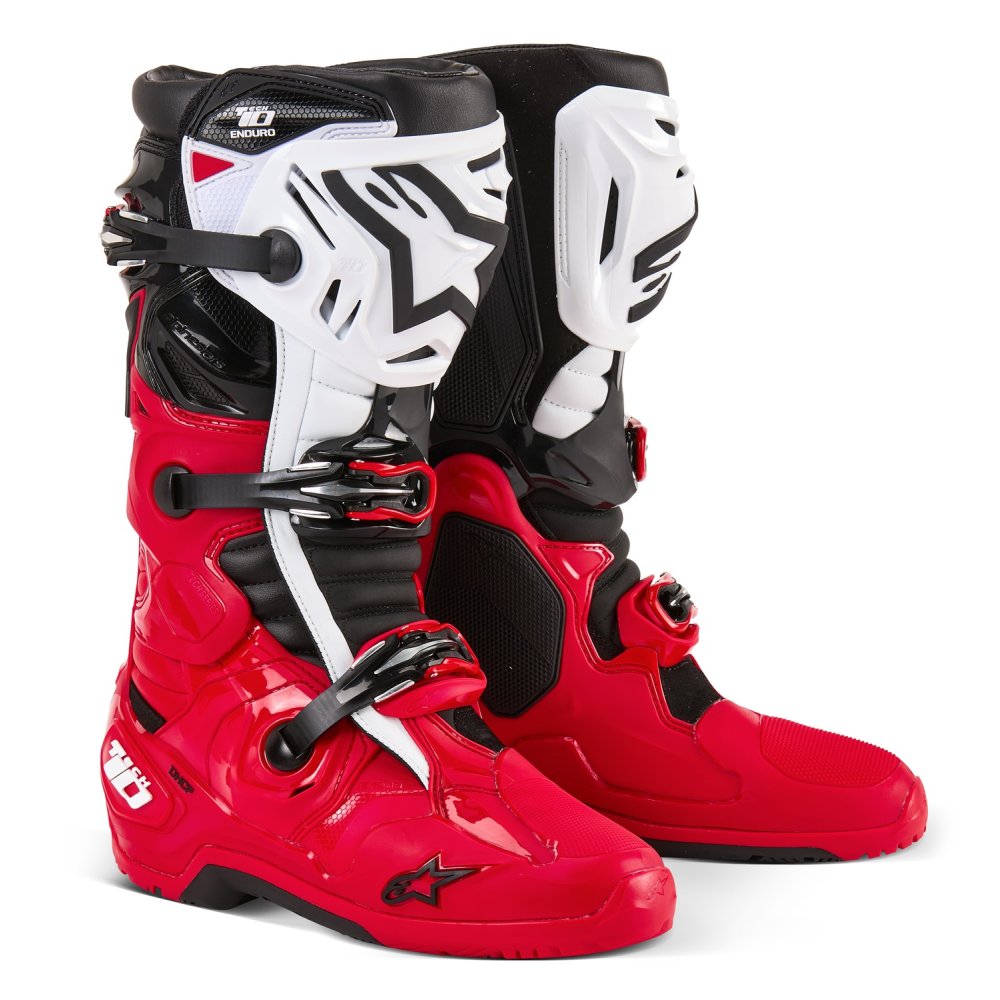 boty TECH 10 ENDURO, ALPINESTARS (červená/černá/bílá) 2025