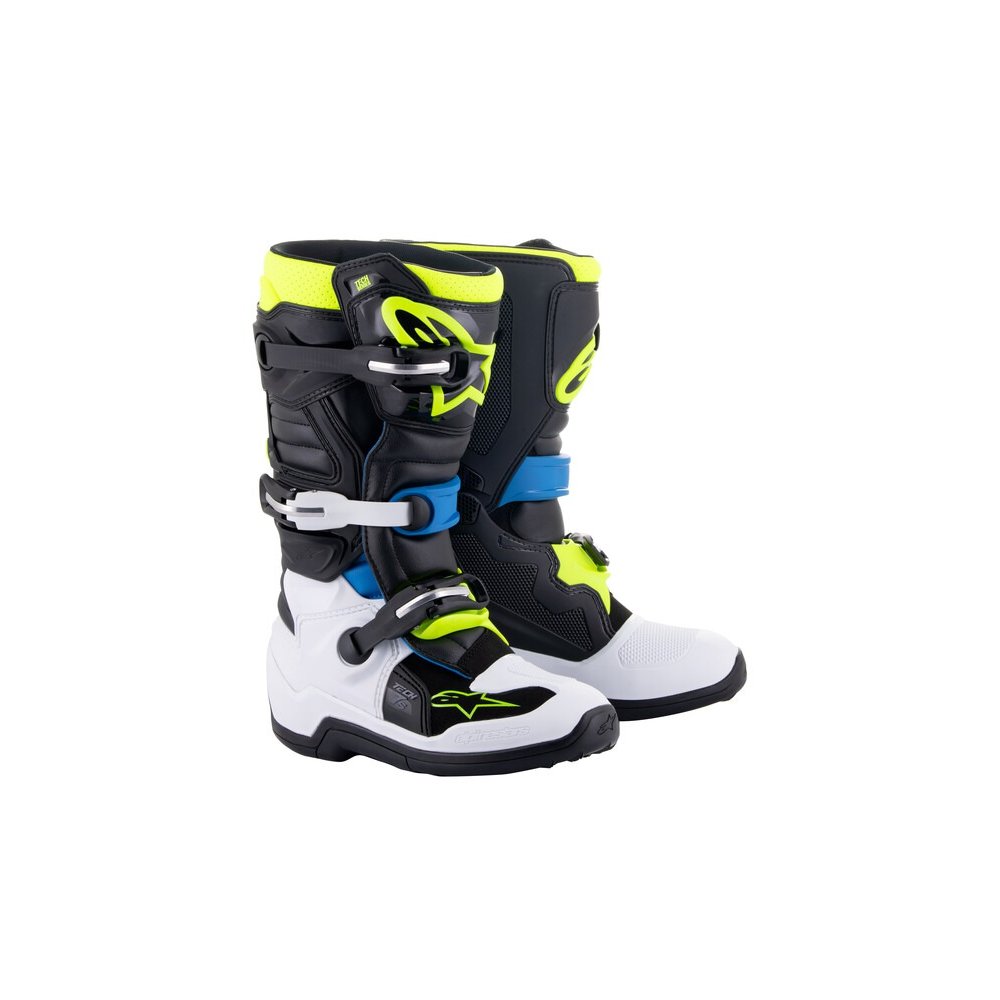 boty TECH 7 S, ALPINESTARS, dětské (černá/bílá/žlutá fluo/modrá) 2025