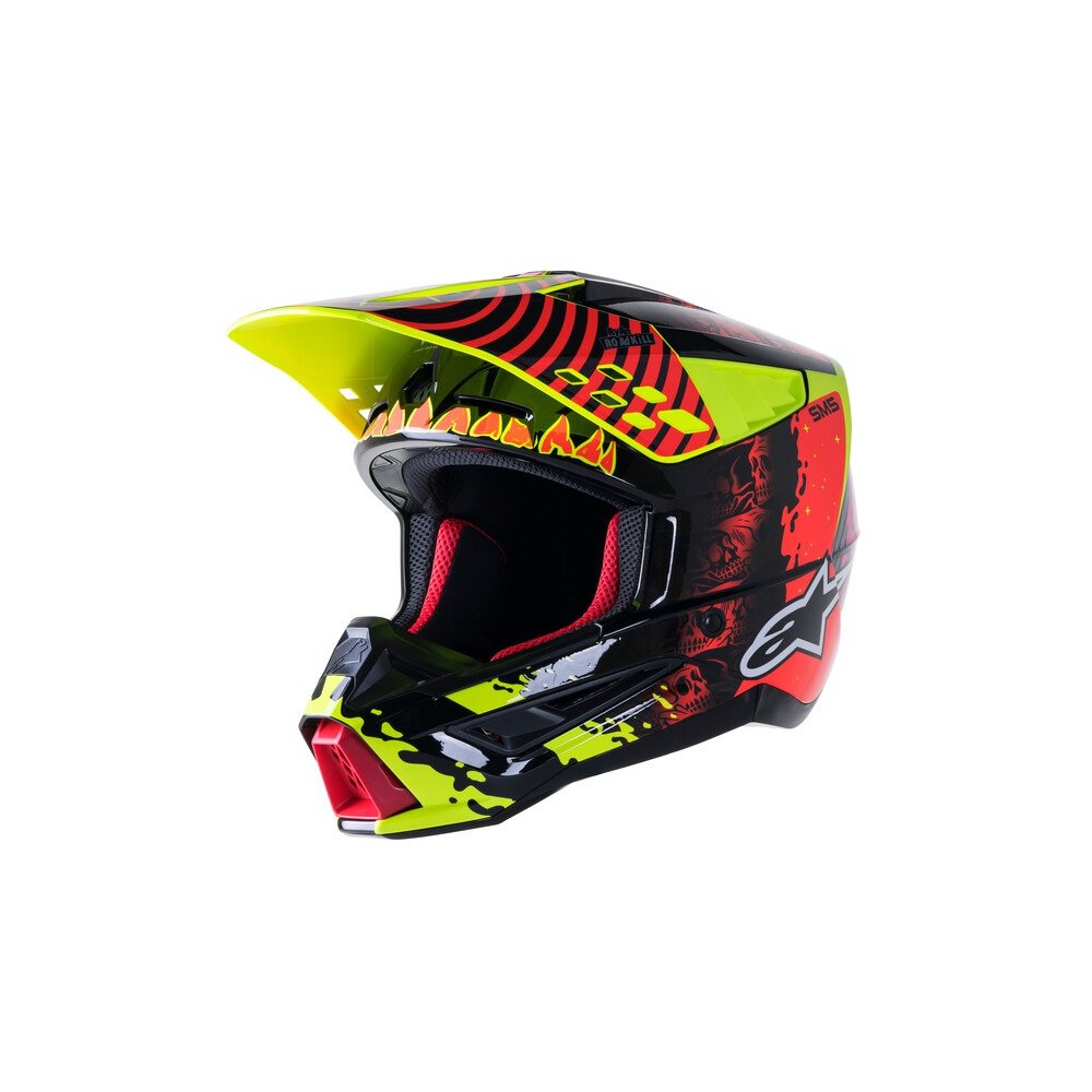 přilba S-M5 SOLAR FLARE, ALPINESTARS (žlutá fluo/červená fluo/černá)