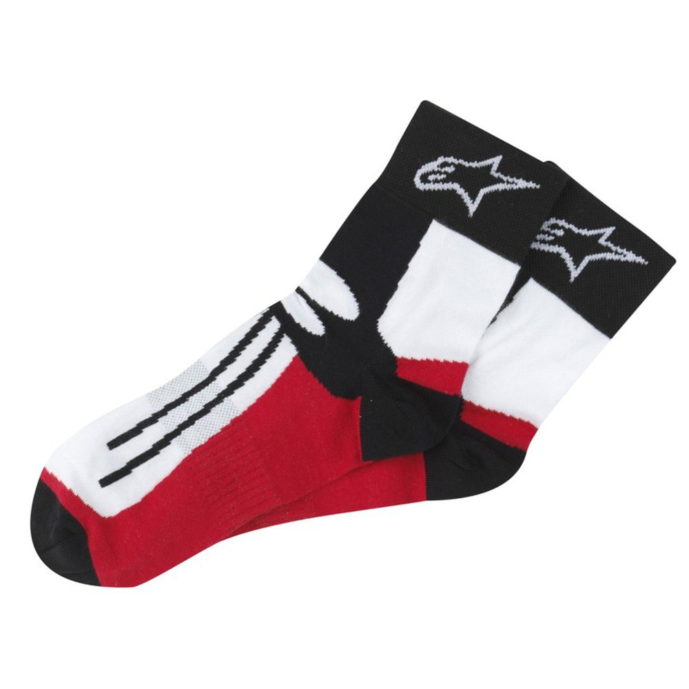 ponožky krátké RACING ROAD COOLMAX®, ALPINESTARS (černé/bílé/červené)