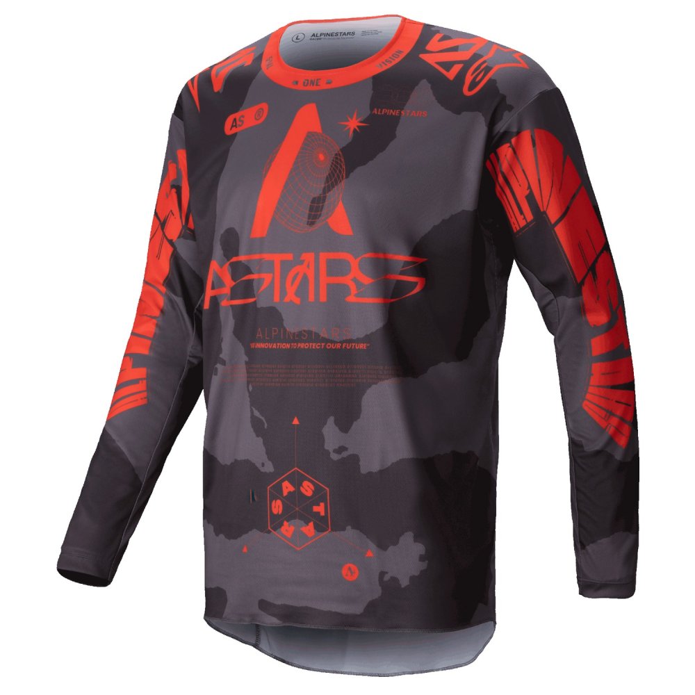 dres RACER HOLLOW, ALPINESTARS (šedá camo/oranžová fluo) 2025