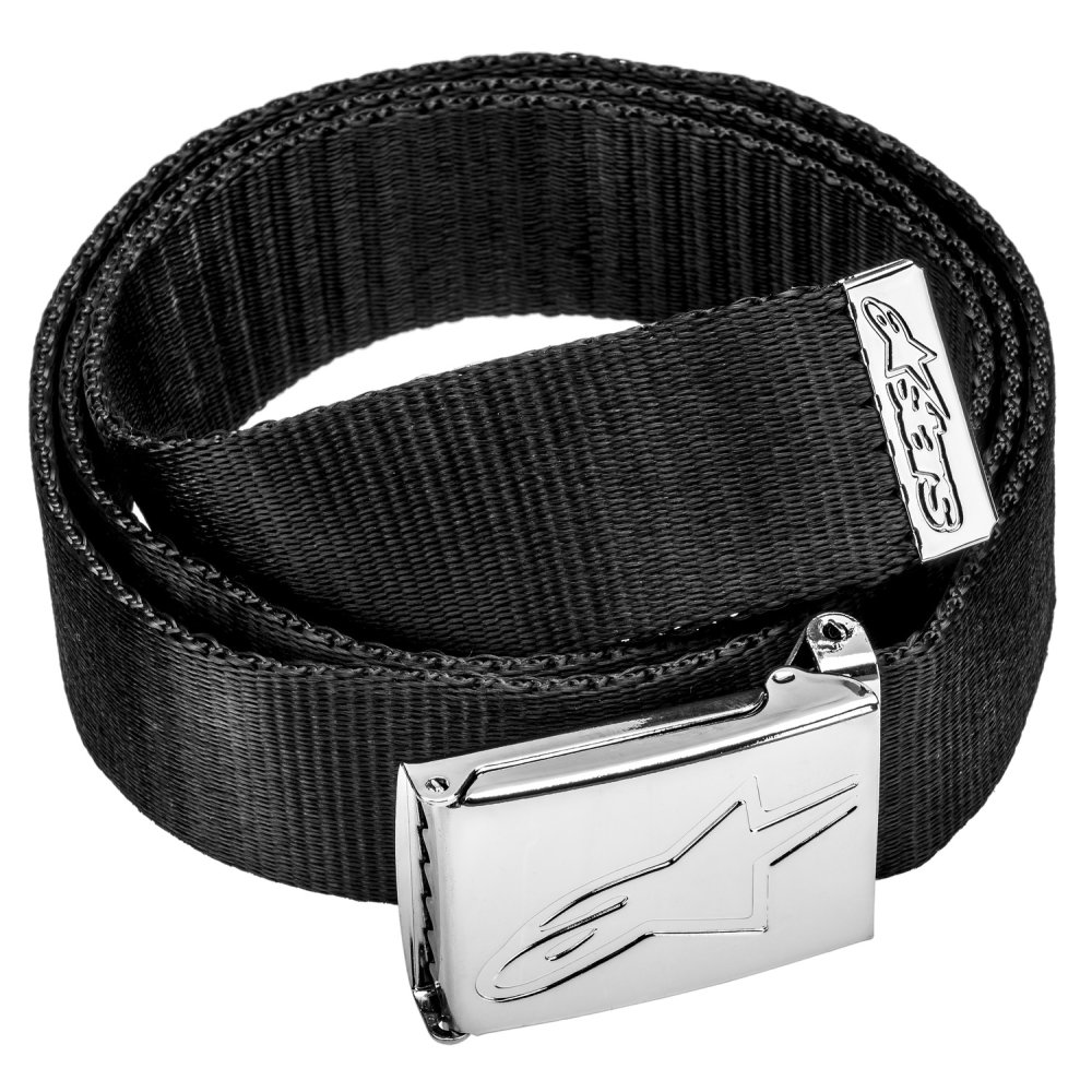 pásek AGELESS WEB BELT, ALPINESTARS (černý/ chrom přezka, textil)