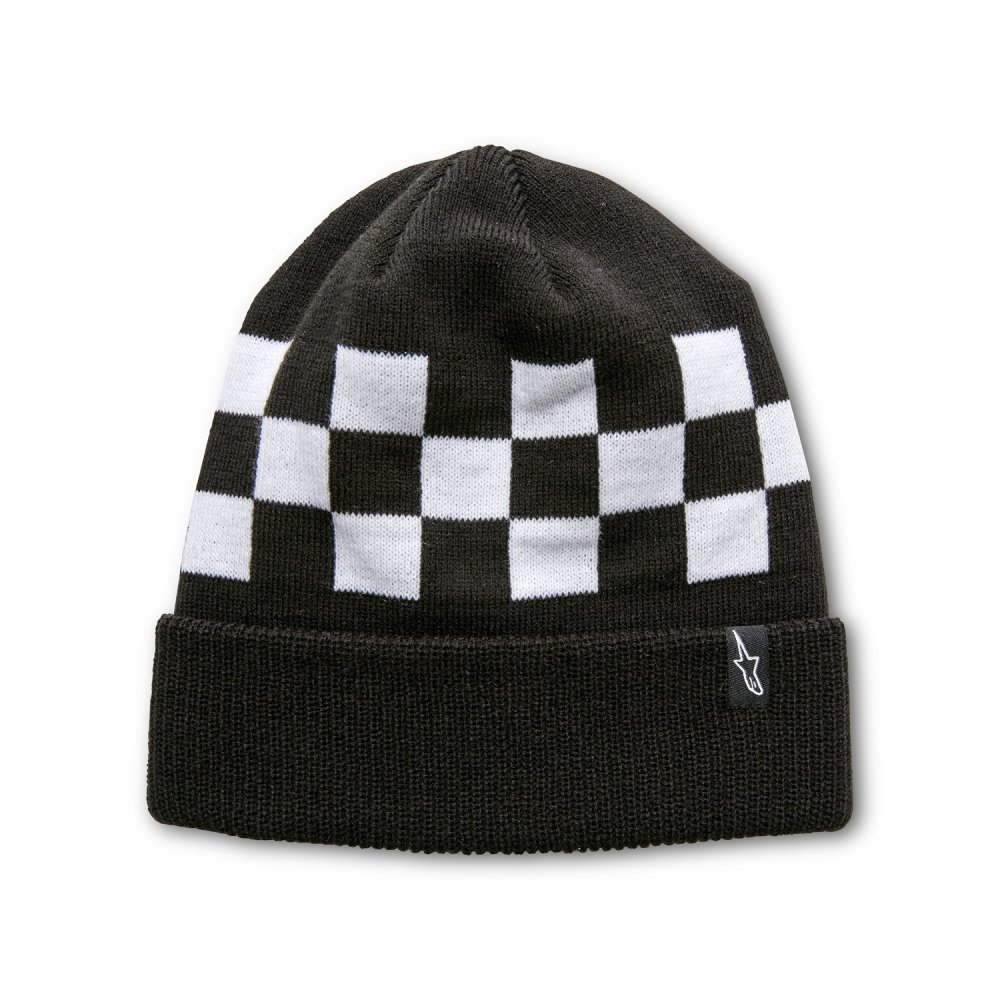 čepice CHECKED BEANIE, ALPINESTARS (černá/bílá)