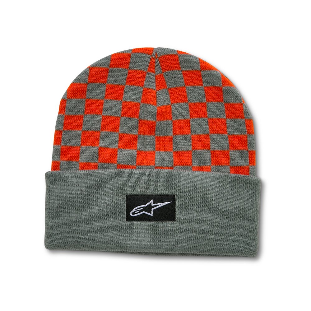 čepice CHECKERED CUFF BEANIE, ALPINESTARS (modrá/oranžová)