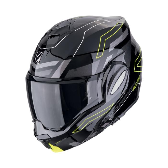 vyklápěcí přilba Scorpion EXO-Tech Evo Conquer černo/fluo žlutá, Velikost S