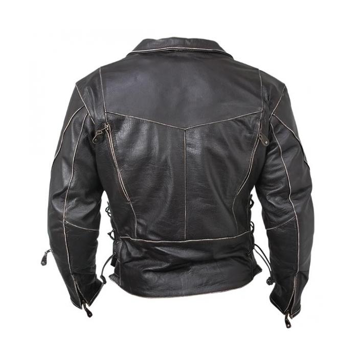 kožená moto bunda křivák Terminator, Velikost 4XL