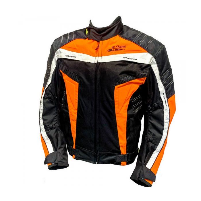 textilní moto bunda Wenc černá/bílá/oranžová fluo, Velikost 4XL