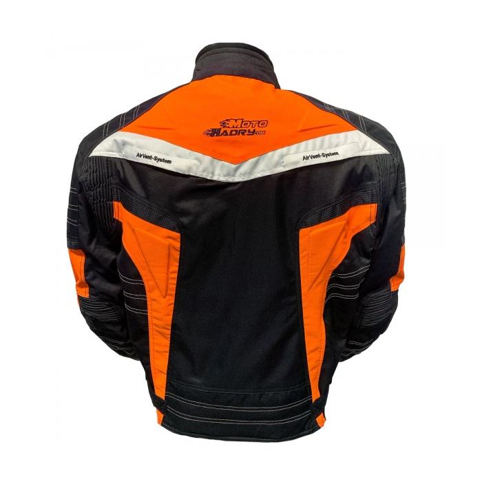 textilní moto bunda Wenc černá/bílá/oranžová fluo, Velikost 4XL