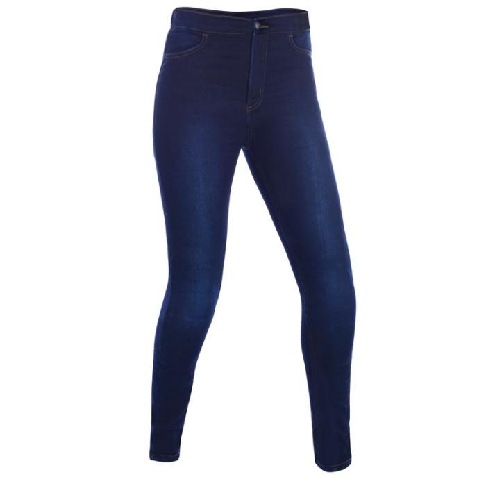 dámské moto kalhoty Oxford Super Jeggings 2.0 indigo modré, Velikost 3XL 20/28, Délka prodloužené