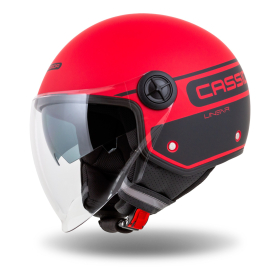 otevřená helma Cassida Handy Plus Linear červená matná/černá